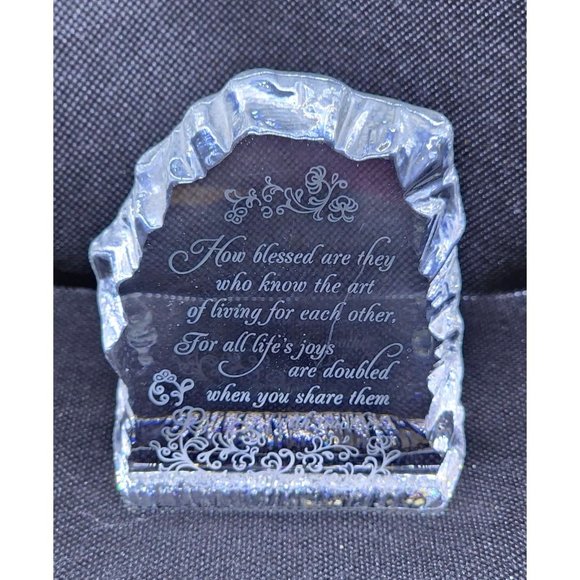 Rare How Blessed Are They Inspirational Paperweight, Shelf Home Decor Crystal - Picture 3 of 13